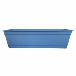 Bloem Dayton 24 in. Plastic Window Box Planter, Blue
