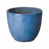 Emissary 15 in. H Round Blue Ceramic Planter -Litton Lane Sales Store blue emissary plant pots 0556bl 2 64 1000