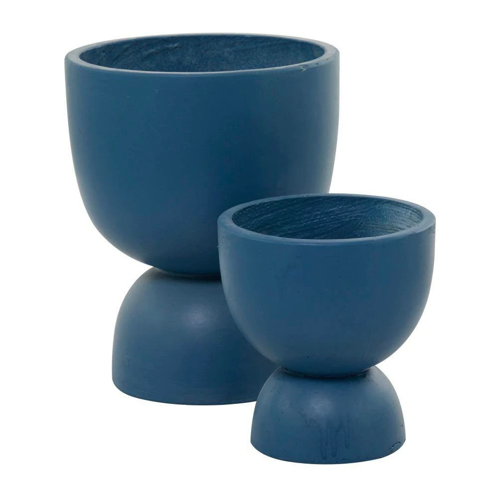 Litton Lane 15 in. x 12 in. Blue MGO Modern Planter ( Set of 2 ) 5 Litton Lane 15 in. x 12 in. Blue MGO Modern Planter ( Set of 2 ) - Image 3