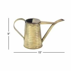 Litton Lane 9 in. H x 15 in. W Brass Metal Farmhouse Plantstand -Litton Lane Sales Store brass litton lane plant pots 29341 76 1000