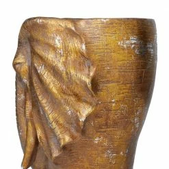 Litton Lane 10 in. x 14 in. Bronze Polystone Traditional Planter -Litton Lane Sales Store bronze litton lane plant pots 041138 1f 1000