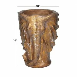 Litton Lane 10 in. x 14 in. Bronze Polystone Traditional Planter -Litton Lane Sales Store bronze litton lane plant pots 041138 76 1000