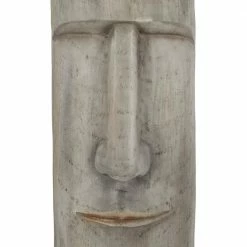 Litton Lane 33 in. Brown Magnesium Oxide Contemporary Face Garden Sculpture -Litton Lane Sales Store brown litton lane garden statues 040326 1f 1000