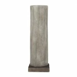 Litton Lane 33 in. Brown Magnesium Oxide Contemporary Face Garden Sculpture -Litton Lane Sales Store brown litton lane garden statues 040326 4f 1000