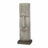 Litton Lane 33 in. Brown Magnesium Oxide Contemporary Face Garden Sculpture -Litton Lane Sales Store brown litton lane garden statues 040326 64 1000