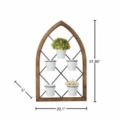 Litton Lane 32 in. x 20 in. Brown Metal Traditional Nature Wall Decor -Litton Lane Sales Store brown litton lane plant pots 041566 40 1000