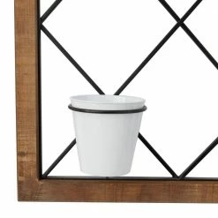 Litton Lane 32 in. x 20 in. Brown Metal Traditional Nature Wall Decor -Litton Lane Sales Store brown litton lane plant pots 041566 44 1000