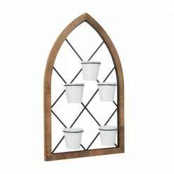 Litton Lane 32 in. x 20 in. Brown Metal Traditional Nature Wall Decor -Litton Lane Sales Store brown litton lane plant pots 041566 c3 1000