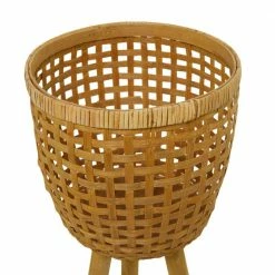 Litton Lane 26 in. x 15 in. Brown Bamboo Bohemian Planter (Set of 3) 7 Litton Lane 26 in. x 15 in. Brown Bamboo Bohemian Planter (Set of 3) -Litton Lane Sales Store brown litton lane plant pots 041957 44 1000