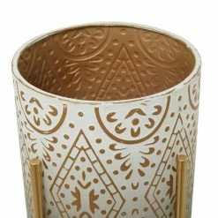 Litton Lane 23 in. x 13 in. Brown Metal Bohemian Planter (Set of 2) -Litton Lane Sales Store brown litton lane plant pots 041992 44 1000