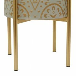 Litton Lane 23 in. x 13 in. Brown Metal Bohemian Planter (Set of 2) -Litton Lane Sales Store brown litton lane plant pots 041992 fa 1000