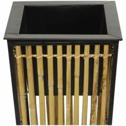 Litton Lane 14 in. W x 27 in. H Brown Wicker Planter (3-Pack) -Litton Lane Sales Store brown litton lane plant pots 042927 a0 1000