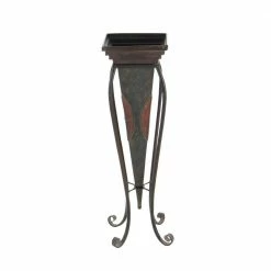 Litton Lane 30 in. x 10 in. Brown Metal Rustic Planter (Set of 2) -Litton Lane Sales Store brown litton lane plant pots 22766 1f 1000