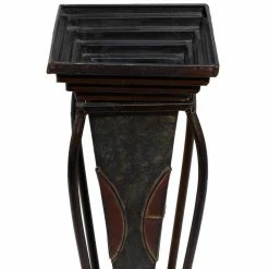 Litton Lane 30 in. x 10 in. Brown Metal Rustic Planter (Set of 2) -Litton Lane Sales Store brown litton lane plant pots 22766 fa 1000