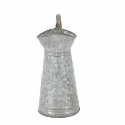 Litton Lane 12 in. H x 10 in. W Brown Metal Farmhouse Decorative Planter -Litton Lane Sales Store brown litton lane plant pots 38177 1f 1000