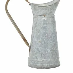 Litton Lane 12 in. H x 10 in. W Brown Metal Farmhouse Decorative Planter -Litton Lane Sales Store brown litton lane plant pots 38177 44 1000