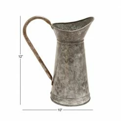 Litton Lane 12 in. H x 10 in. W Brown Metal Farmhouse Decorative Planter -Litton Lane Sales Store brown litton lane plant pots 38177 c3 1000