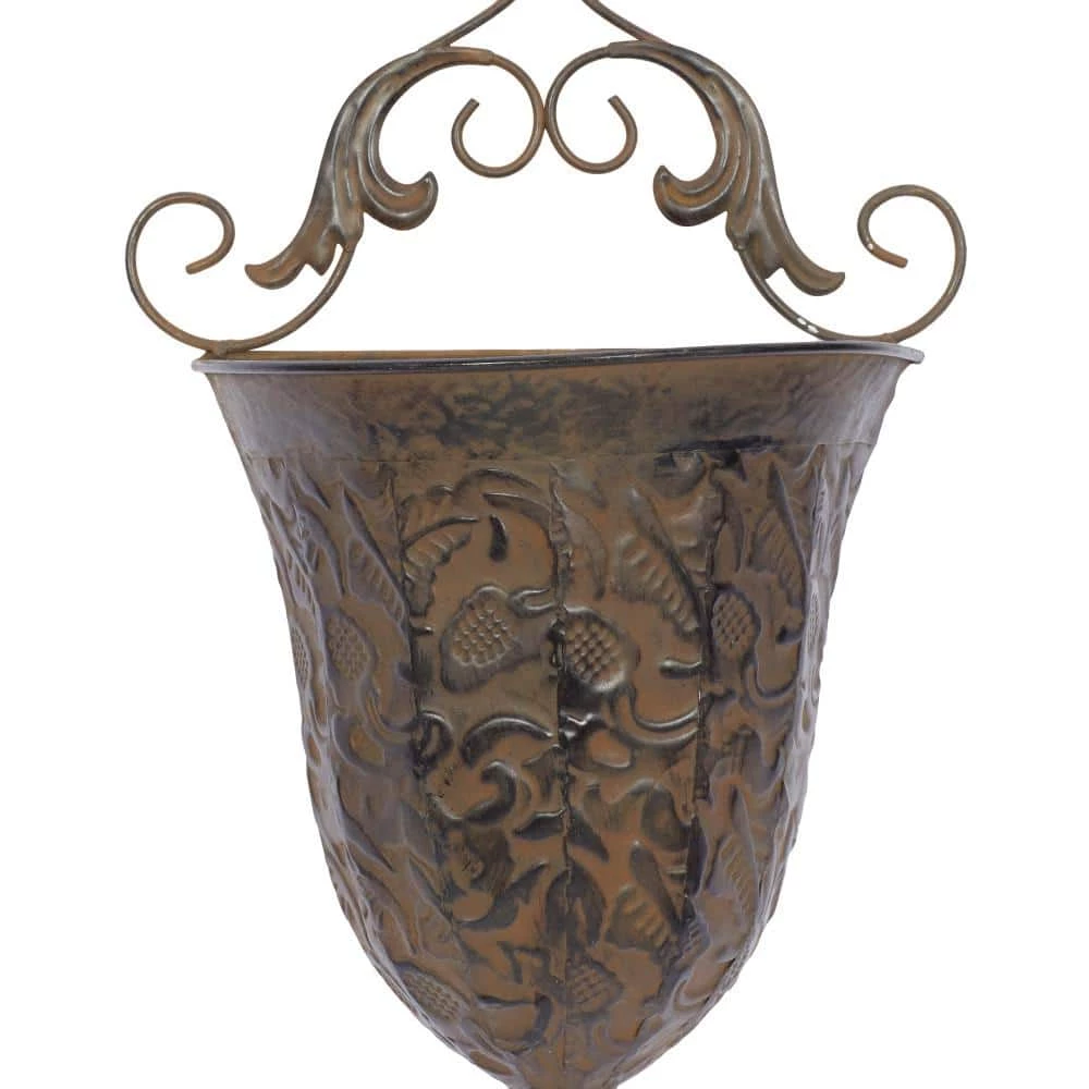 Litton Lane 22 in. x 16 in. Brown Metal Traditional Planter (Set of 2) 9 Litton Lane 22 in. x 16 in. Brown Metal Traditional Planter (Set of 2) - Image 7