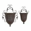 Litton Lane 22 in. x 16 in. Brown Metal Traditional Planter (Set of 2) -Litton Lane Sales Store brown litton lane plant pots 69133 64 1000