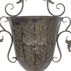 Litton Lane 22 in. x 16 in. Brown Metal Traditional Planter (Set of 2) 13 Litton Lane 22 in. x 16 in. Brown Metal Traditional Planter (Set of 2) -Litton Lane Sales Store brown litton lane plant pots 69133 a0 1000