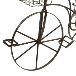 Litton Lane 33 in. H x 41 in. W Brown Specialty Metal Indoor Plant Stand -Litton Lane Sales Store brown litton lane plant stands 041209 4f 1000