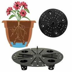 Bloem Ariana 17.75 in. Burnt Red Plastic Self-Watering Planter 17 Bloem Ariana 17.75 in. Burnt Red Plastic Self-Watering Planter -Litton Lane Sales Store burnt red bloem plant pots ap1613 66 1000