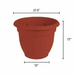 Bloem Ariana 21.5 in. Burnt Red Plastic Self-Watering Planter -Litton Lane Sales Store burnt red bloem plant pots ap2013 a0 1000