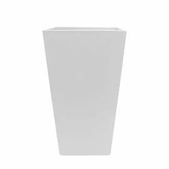 Bloem Finley Tall Tapered Square Resin Planter 20 in. Casper White -Litton Lane Sales Store casper white bloem plant pots fps2009 6 a0 1000