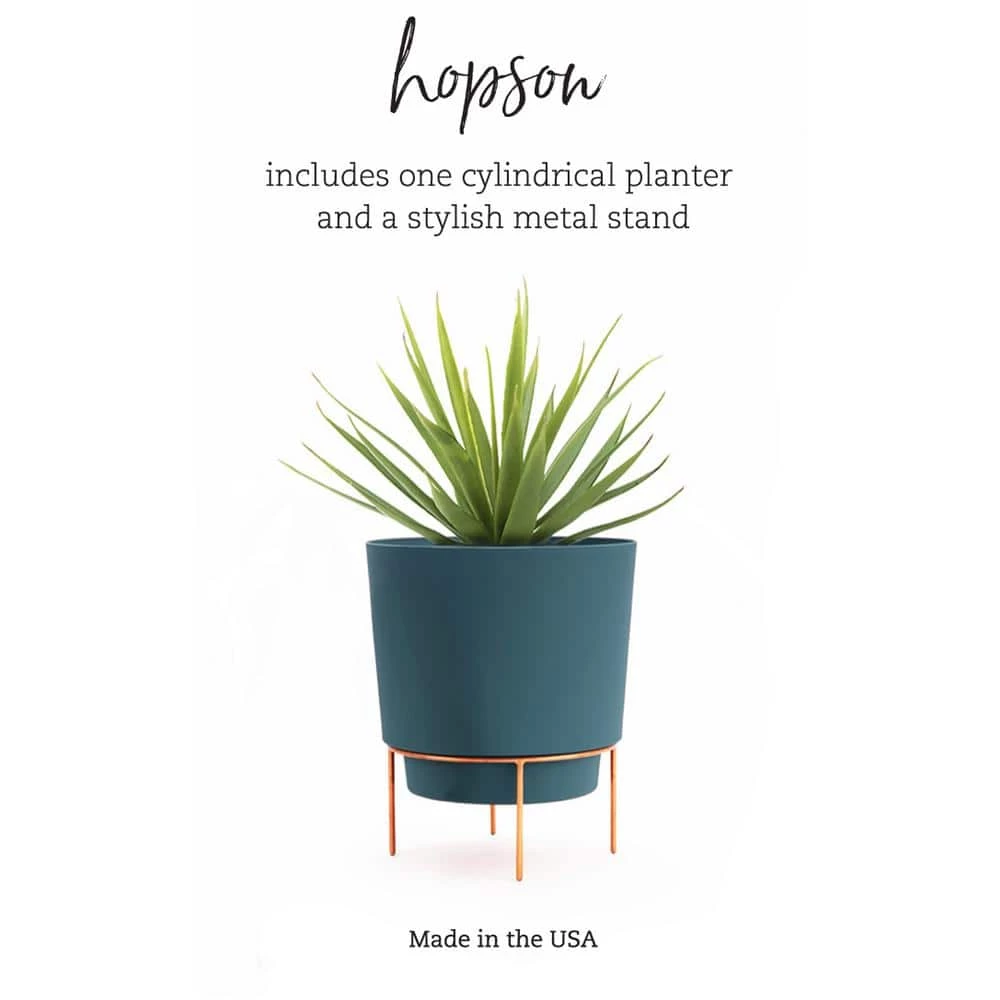 Bloem Hopson Medium 10 in. Casper White Plastic Planter with Metal Gold Stand 12 Bloem Hopson Medium 10 in. Casper White Plastic Planter with Metal Gold Stand - Image 10