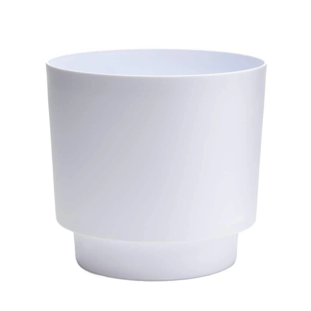Bloem Hopson Medium 10 in. Casper White Plastic Planter with Metal Gold Stand 5 Bloem Hopson Medium 10 in. Casper White Plastic Planter with Metal Gold Stand - Image 3