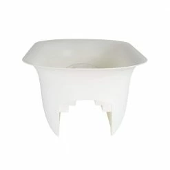 Bloem Modica 26 in. Casper White Plastic Deck Rail Planter -Litton Lane Sales Store casper white bloem railing planters mr2409 40 1000