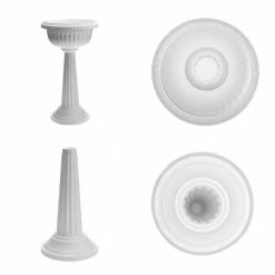 Bloem Grecian 32 in. Casper White Plastic Urn Tall Pedestal Planter -Litton Lane Sales Store casper white bloem urn planters gu180 09 40 1000