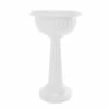Bloem Grecian 32 in. Casper White Plastic Urn Tall Pedestal Planter -Litton Lane Sales Store casper white bloem urn planters gu180 09 64 1000