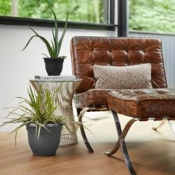 Bloem Ariana 11 in. Charcoal Grey Plastic Self-Watering Planter -Litton Lane Sales Store charcoal bloem plant pots ap10908 66 1000