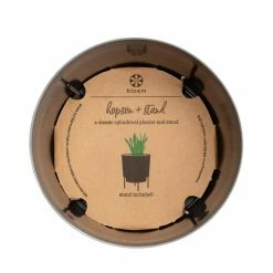 Bloem Hopson Small 6 in. Charcoal Gray Plastic Planter with Metal Black Stand 18 Bloem Hopson Small 6 in. Charcoal Gray Plastic Planter with Metal Black Stand -Litton Lane Sales Store charcoal gray bloem plant pots hop06908 m 66 1000