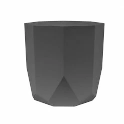 Bloem 10 in. Charcoal Gray Tuxton Modern Hexagon Resin Planter