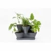 Bloem Collins Medium 16 in. 2-Tier Charcoal Gray Modular Multi-Level Vertical Herb Planter -Litton Lane Sales Store charcoal gray bloem vertical garden planters col16908 2 64 1000