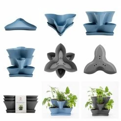 Bloem Collins Medium 16 in. 2-Tier Charcoal Gray Modular Multi-Level Vertical Herb Planter 13 Bloem Collins Medium 16 in. 2-Tier Charcoal Gray Modular Multi-Level Vertical Herb Planter -Litton Lane Sales Store charcoal gray bloem vertical garden planters col16908 2 66 1000