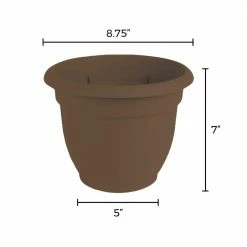 Bloem Ariana 8.75 in. Chocolate Brown Plastic Self-Watering Planter -Litton Lane Sales Store chocolate bloem plant pots 20 56308ch a0 1000