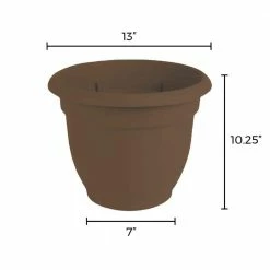 Bloem Ariana 13 in. Chocolate Brown Plastic Self-Watering Planter -Litton Lane Sales Store chocolate bloem plant pots 20 56312ch a0 1000