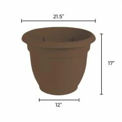 Bloem Ariana 21.5 in. Chocolate Brown Plastic Self-Watering Planter -Litton Lane Sales Store chocolate bloem plant pots 20 56320ch a0 1000