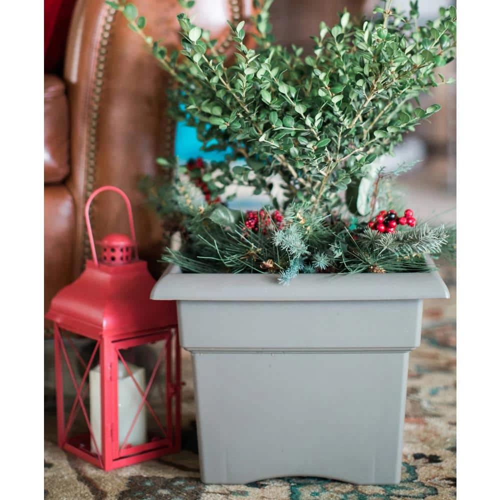 Bloem Veranda Square 18 in. Chocolate Plastic Deck Box Planter 6 Bloem Veranda Square 18 in. Chocolate Plastic Deck Box Planter - Image 4