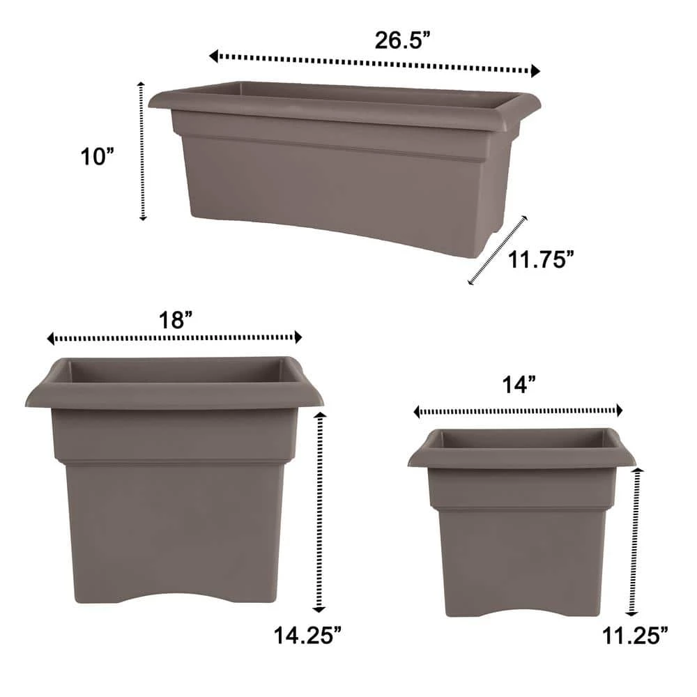 Bloem Veranda Square 18 in. Chocolate Plastic Deck Box Planter 7 Bloem Veranda Square 18 in. Chocolate Plastic Deck Box Planter - Image 5