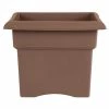 Bloem Veranda Square 18 in. Chocolate Plastic Deck Box Planter -Litton Lane Sales Store chocolate bloem plant pots 457185 1001 64 1000
