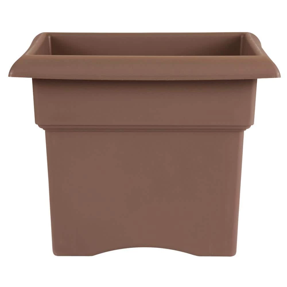 Bloem Veranda Square 18 in. Chocolate Plastic Deck Box Planter 3 Bloem Veranda Square 18 in. Chocolate Plastic Deck Box Planter