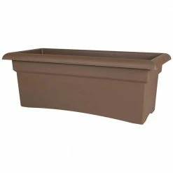 Bloem Veranda 26 in. Chocolate Plastic Deck Window Box Planter