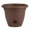 Bloem Lucca 6.75 in. Chocolate Plastic Self-Watering Planter with Saucer