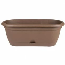 Bloem Lucca 19 in. Chocolate Plastic Self-Watering Window Box with Saucer