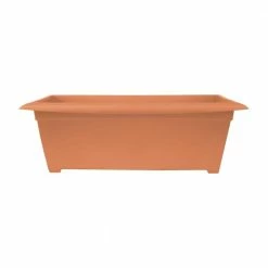 Bloem 27 in. Dayton Resin Large Window Deck Box Planter Coral Sand