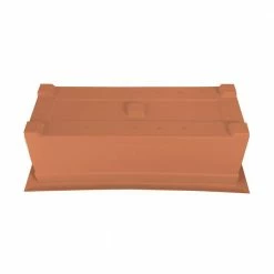 Bloem 27 in. Dayton Resin Large Window Deck Box Planter Coral Sand -Litton Lane Sales Store coral sand bloem plant pots daydb2721 77 1000
